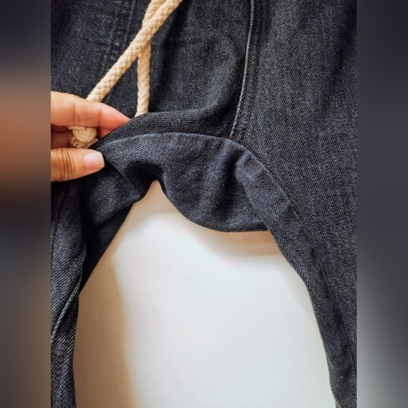 ONETEASPOON Shabbies Drawstring Boyfriend Jeans Distressed Fox Black Size XL - Picture 5 of 16